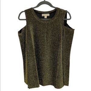 NWT MK Michael Kor's Cold Shoulder Strap Split Long Sleeve Blouse